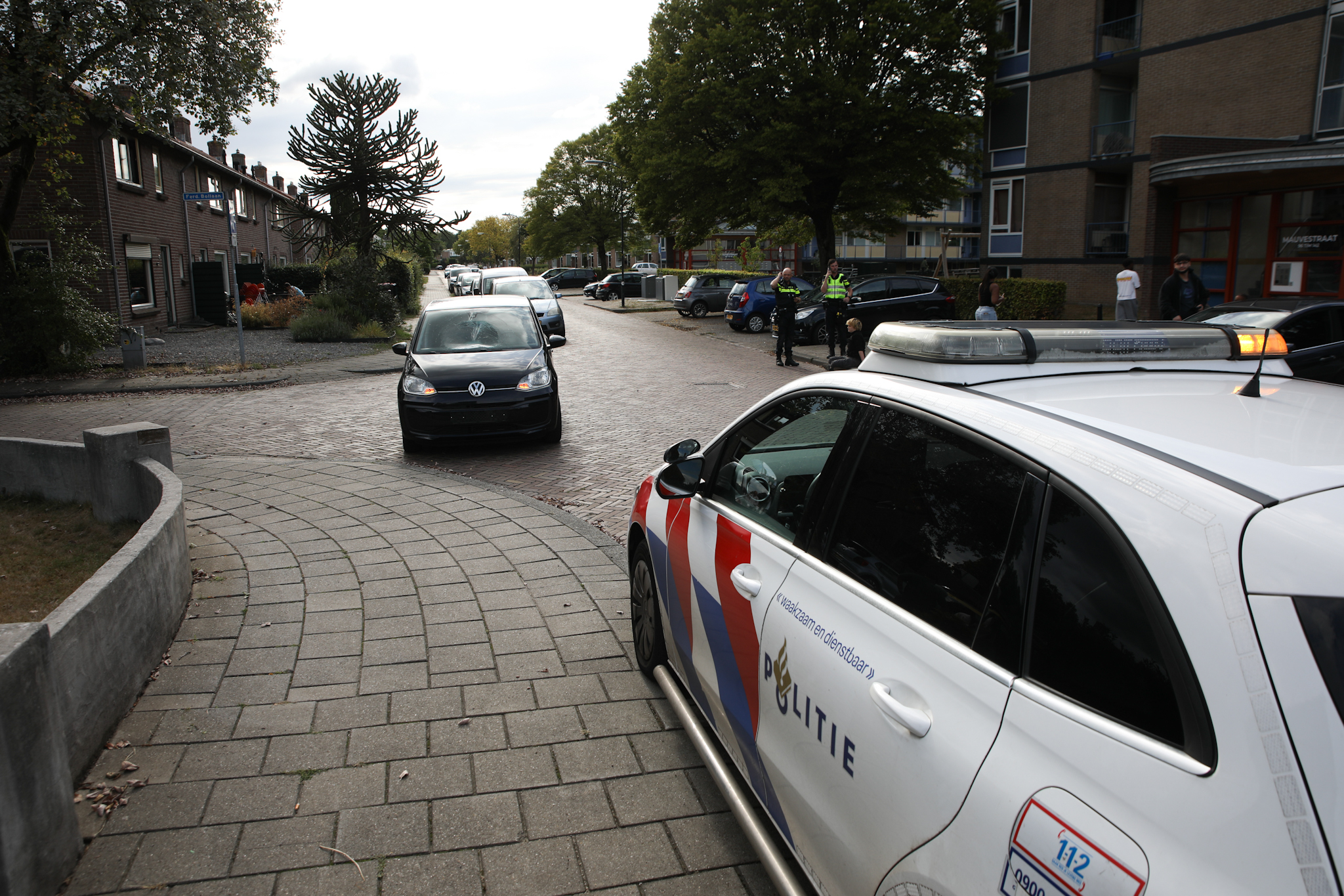 Aanrijding tussen auto en fietser - foto
